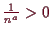 \bgroup\color{demo}$ \frac1{n^a}>0$\egroup