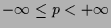 $ -\infty\leq p<+\infty$