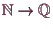 \bgroup\color{demo}$ \mathbb{N}\to \mathbb{Q}$\egroup