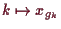 \bgroup\color{demo}$ k\mapsto x_{g_k}$\egroup