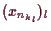 \bgroup\color{demo}$ (x_{n_{k_l}})_l$\egroup