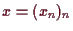 \bgroup\color{demo}$ x=(x_n)_n$\egroup