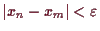 \bgroup\color{demo}$ \vert x_n-x_m\vert<\varepsilon $\egroup