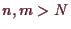 \bgroup\color{demo}$ n,m>N$\egroup