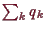 \bgroup\color{demo}$ \sum_k q_k$\egroup