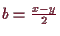 \bgroup\color{demo}$ b=\frac{x-y}2$\egroup