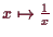 \bgroup\color{demo}$ x\mapsto \frac1x$\egroup