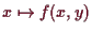 \bgroup\color{demo}$ x\mapsto f(x,y)$\egroup