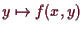\bgroup\color{demo}$ y\mapsto f(x,y)$\egroup