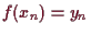 \bgroup\color{demo}$ f(x_n)=y_n$\egroup