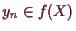 \bgroup\color{demo}$ y_n\in f(X)$\egroup