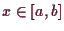 \bgroup\color{demo}$ x\in[a,b]$\egroup