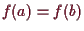 \bgroup\color{demo}$ f(a)=f(b)$\egroup