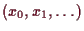 \bgroup\color{demo}$ (x_0,x_1,\dots)$\egroup