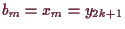 \bgroup\color{demo}$ b_m=x_m=y_{2k+1}$\egroup