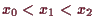 \bgroup\color{demo}$ x_0<x_1<x_2$\egroup