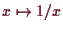 \bgroup\color{demo}$ x\mapsto 1/x$\egroup