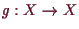 \bgroup\color{demo}$ g:X\to X$\egroup