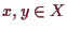 \bgroup\color{demo}$ x,y\in X$\egroup
