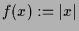 $ f(x):=\vert x\vert$