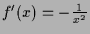$ f'(x)=-\frac1{x^2}$