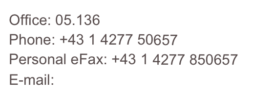 Office: 05.136
Phone: +43 1 4277 50657 Personal eFax: +43 1 4277 850657
E-mail: paolo.piovano@univie.ac.at