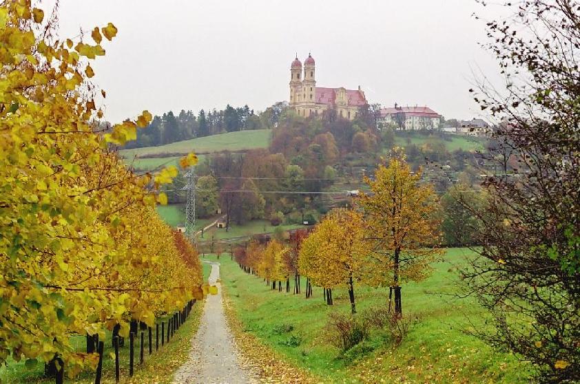 The view from the castle onto the church and Haus Schnenberg