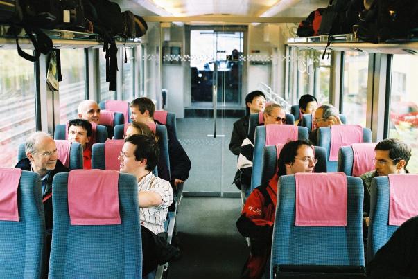 Photo of group in train